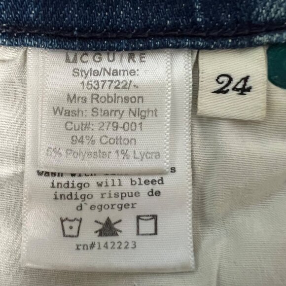McGuire Womens Mrs Robinson Boyfriend Jeans Starry Night Faded Denim size 24 - Picture 11 of 13